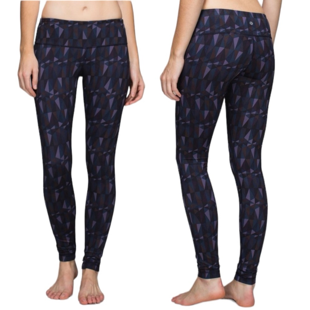Lululemon Multicolored Geometric Pattern Leggings Stained Glass Wunder Under‎